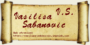 Vasilisa Šabanović vizit kartica